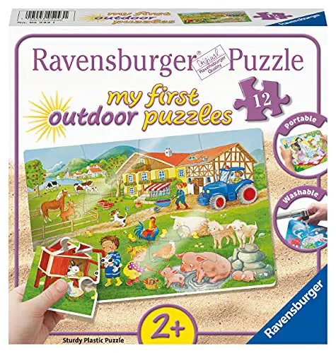 Ravensburger Kinderpuzzle 05243 - Lotta und Max auf dem Bauernhof - 12 Teile my first outdoor Puzzle für Kinder ab 2 Jahren