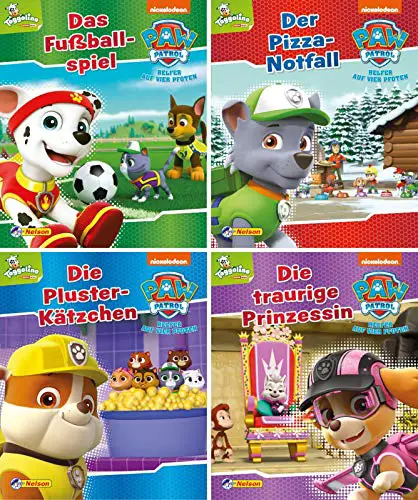 Nelson Mini-Bücher: 4er PAW Patrol 9-12: Das Fußballspiel; Der Pizza-Notfall; Die Pluster-Kätzchen; Die traurige Prinzessin