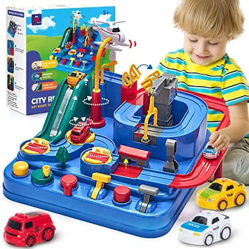 Auto Spielzeug ab 3 4 5 Jahre Track Cars Spielzeug für Kinder Jungen Mädchen Abenteuer Vorschule Lernspielzeug für Kleinkinder ab 3 Jahre Geschenke