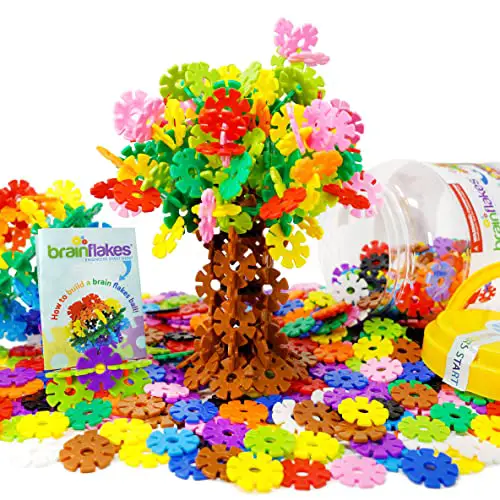 VIAHART Lernspielzeug, Schneeflocken-Bausteine, “Brain Flakes“ Steckblumen – 500 Kunststoffscheiben – Kreativ und Lehrreich – Auf Kindersicherheit Geprüft – für Jungen und Mädchen