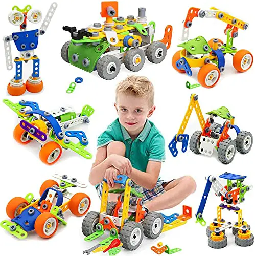 MOONTOY Konstruktionsspielzeug Geschenke für Kinder, STEM Gebäude Kit Bausteine Spielzeug für Jungen und Mädchen Baukasten Pädagogische Lernspielzeug ab 4,5,6,7,8,9,10 Jahre Bauset 11 Modelle