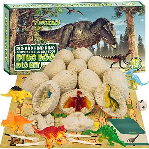 Joozmui Dino Ausgrabungsset für Kinder, Ei Dinosaurier Spielzeug ab 4 5 6 7 8 9 10 Jahre Junge Spielzeug Figuren Geschenk Kinderspielzeug