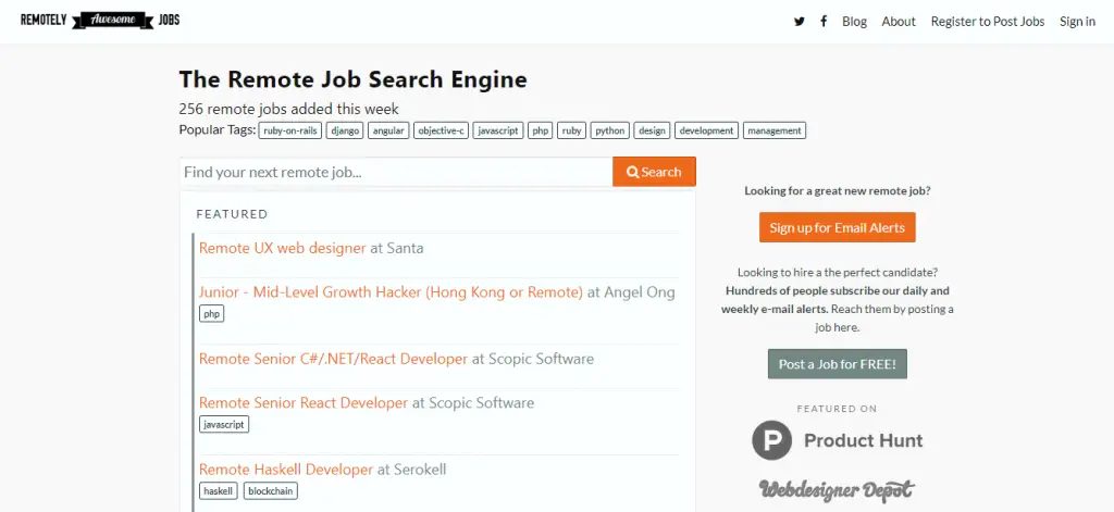 Remotely Awesome Jobs Screenshot