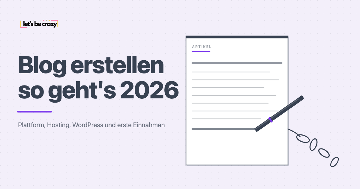 Illustration: Blog erstellen in wenigen Schritten, von der Idee zum veröffentlichten Artikel.