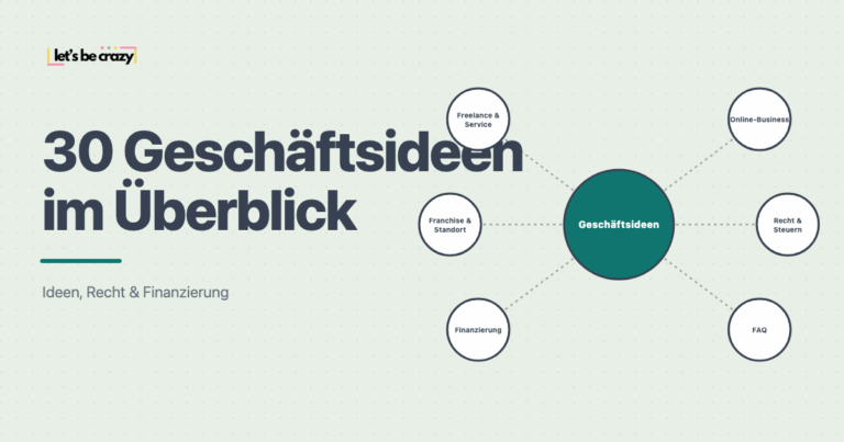 30 Geschäftsideen für die Selbstständigkeit im Überblick