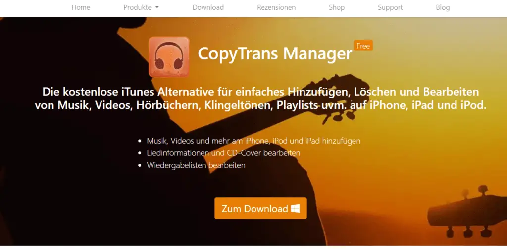 CopyTrans Manager als Alternative zu iTunes