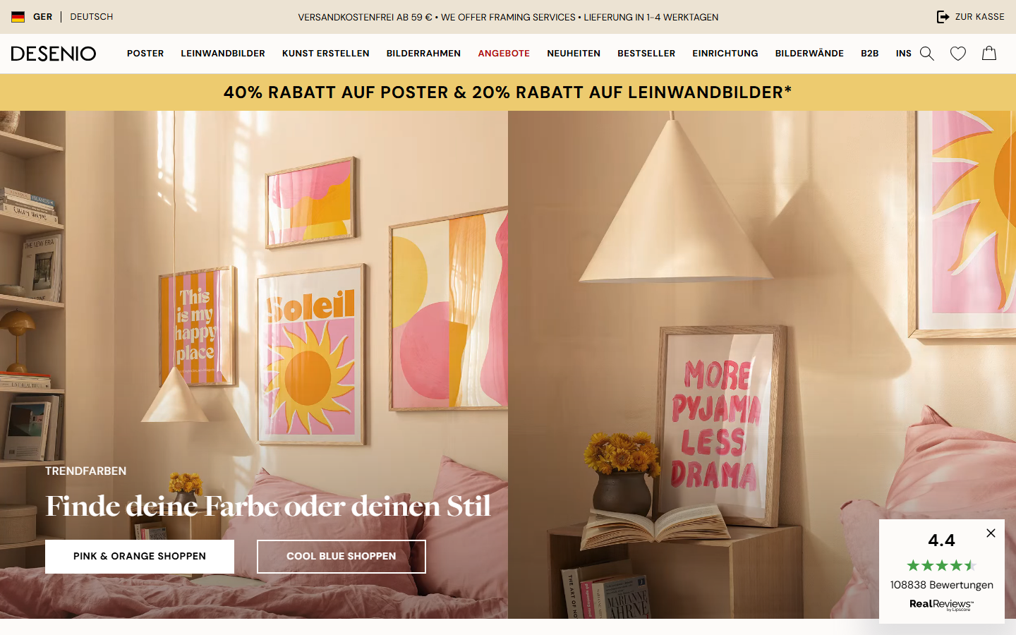 Desenio Startseite - Skandinavische Poster und Wandbilder