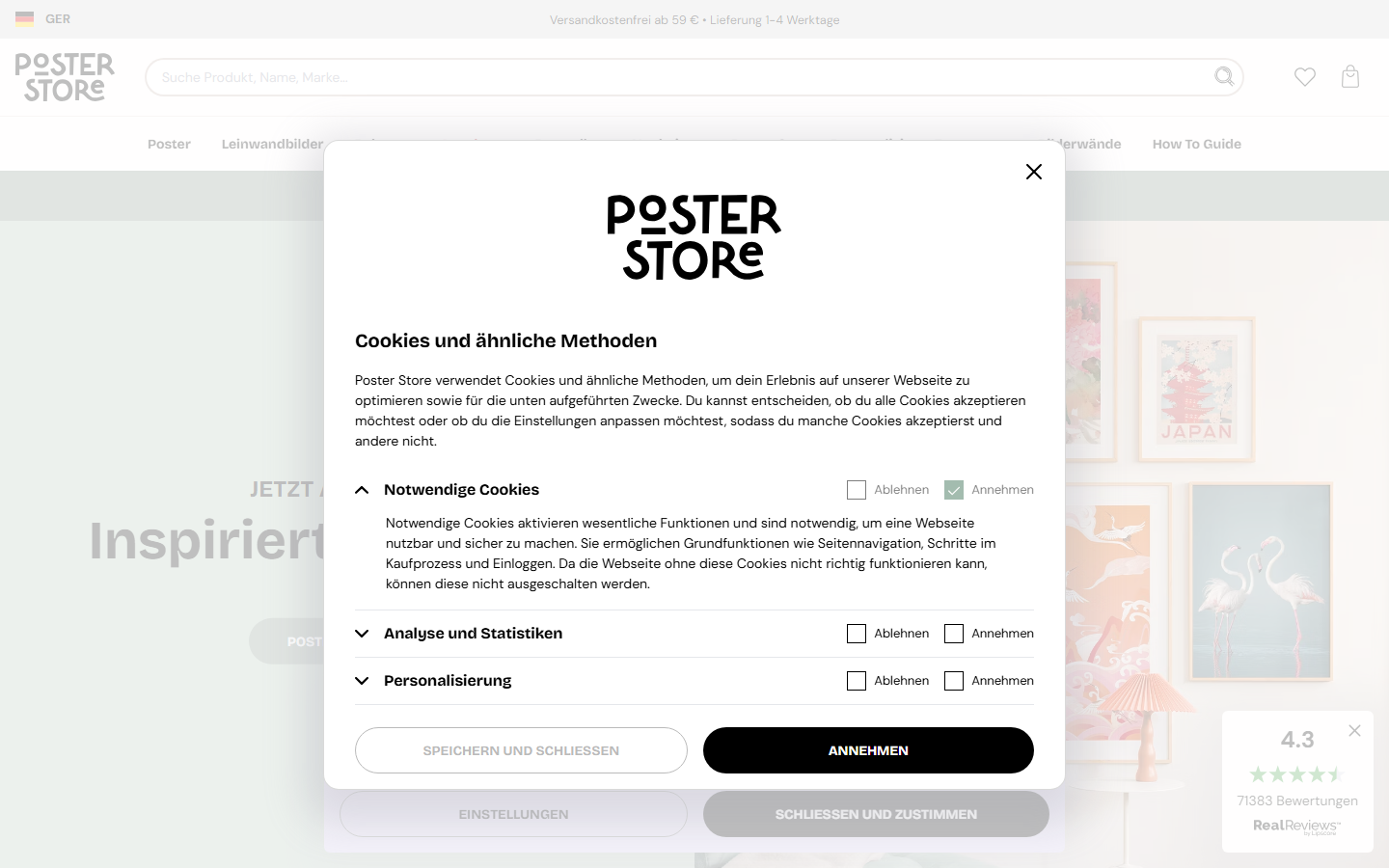 Poster Store Startseite - Günstige Poster und Lizenzdesigns