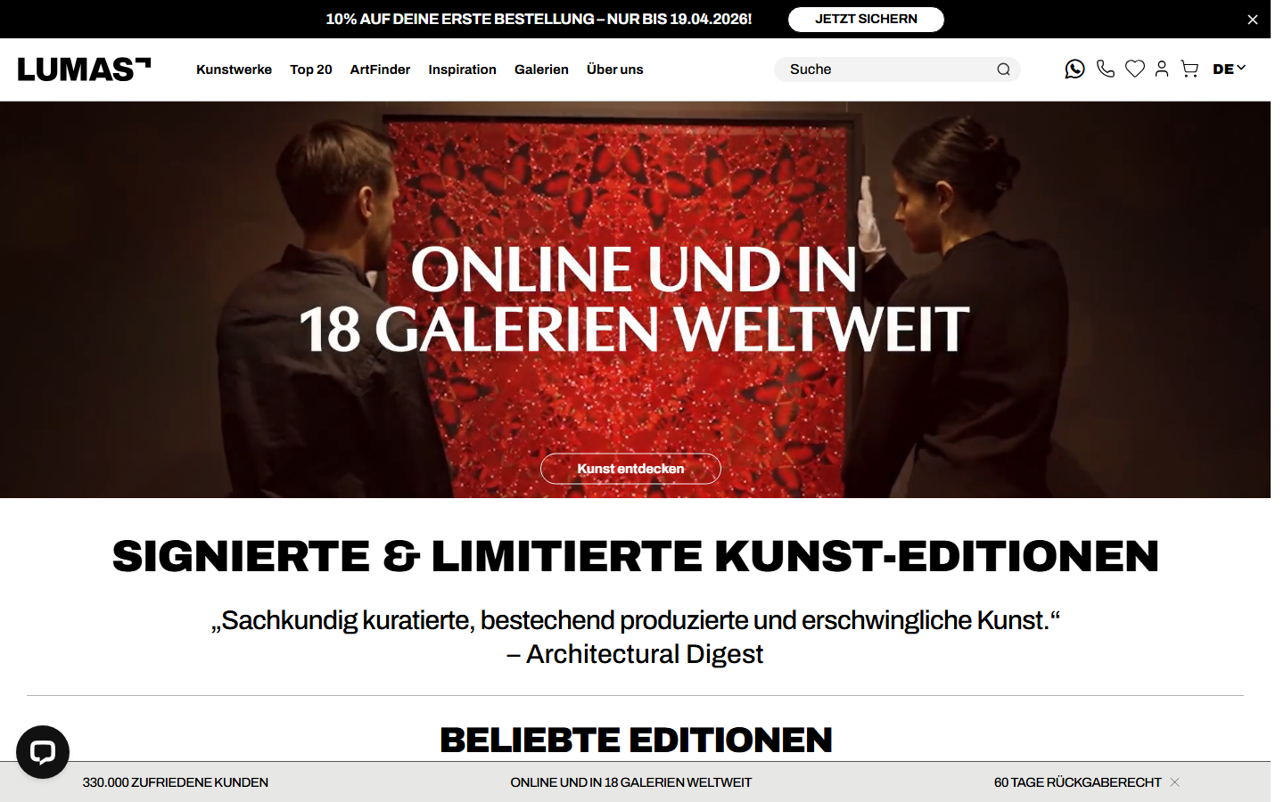 LUMAS Startseite - Limitierte Fotokunst und Editionen