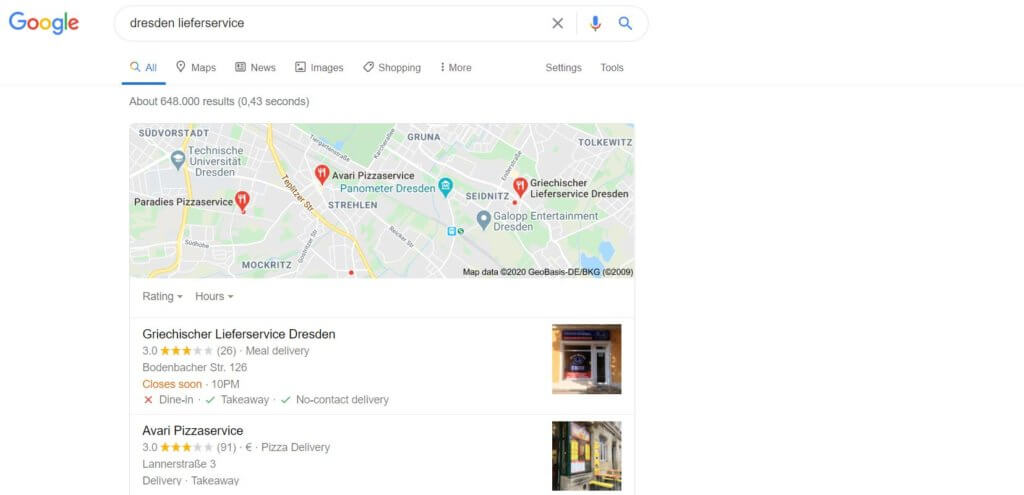 Google Restaurants