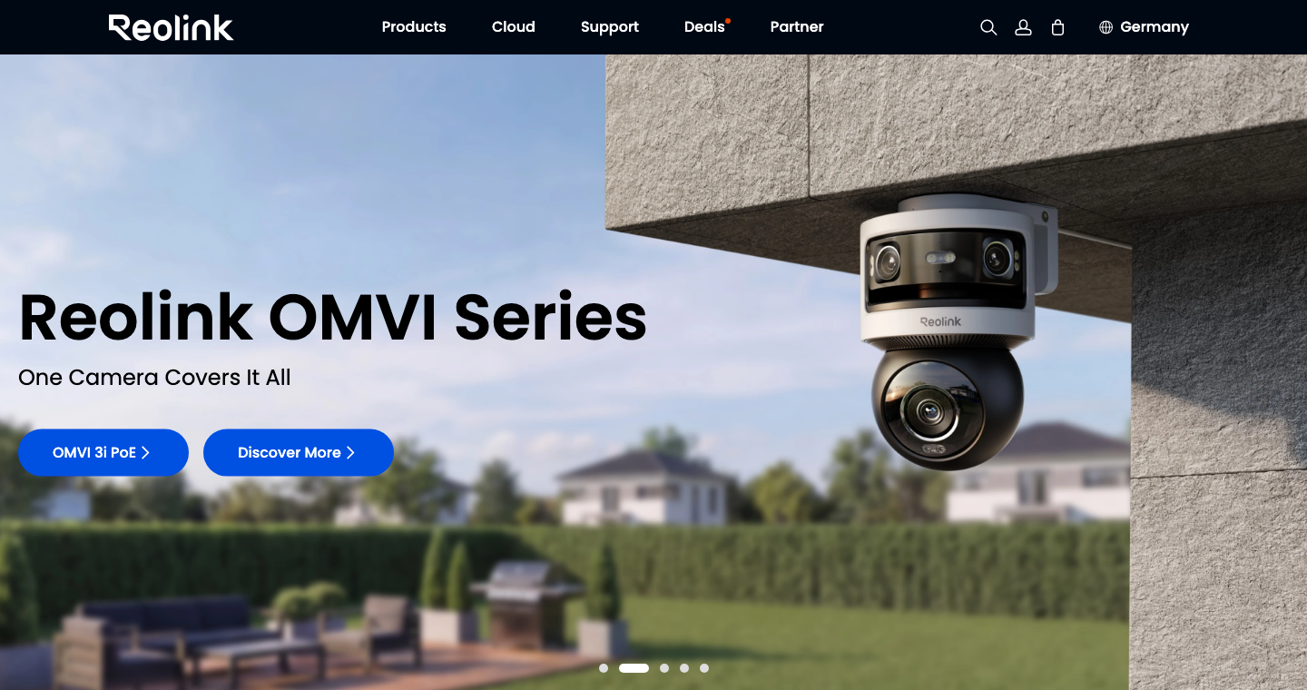 Reolink Homepage mit smarter Video-Türklingel und Überwachungskameras
