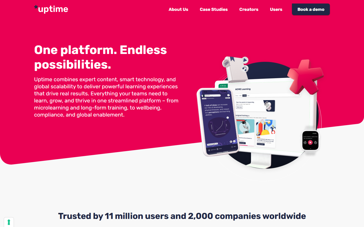 Uptime App Homepage - 5-Minuten-Zusammenfassungen im Story-Format