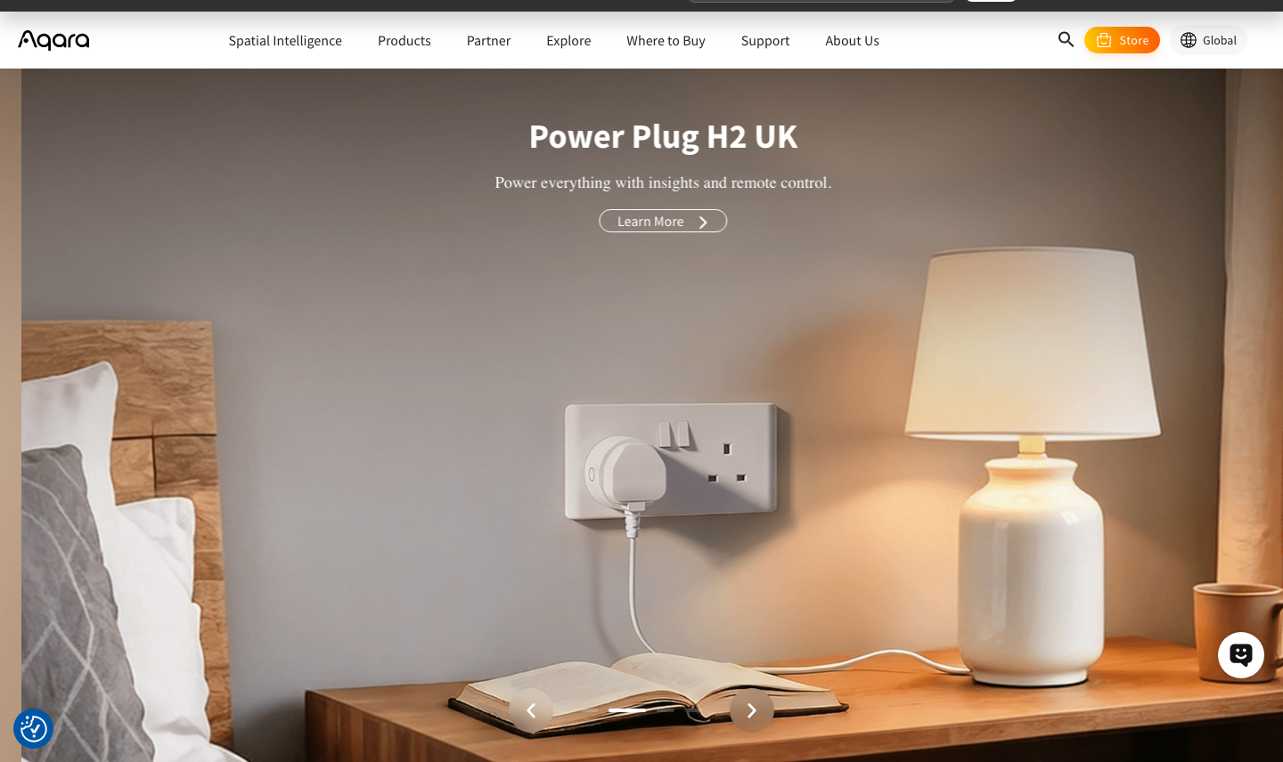 Aqara Homepage mit Smart-Home-Geräten und HomeKit-Zubehör