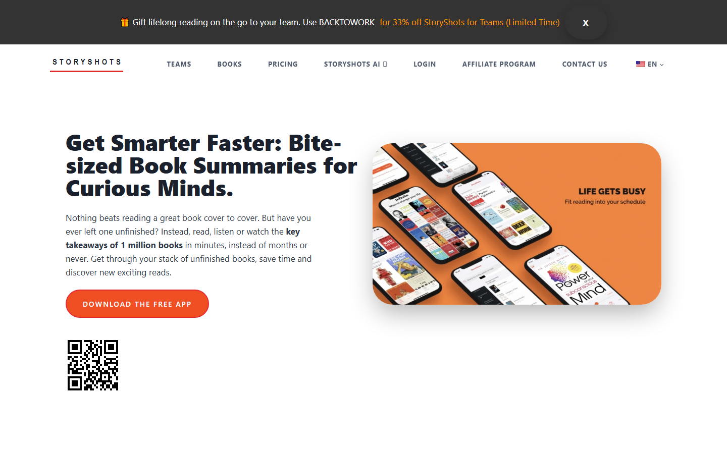 StoryShots Homepage - Kostenlose Buchzusammenfassungen in 18 Sprachen