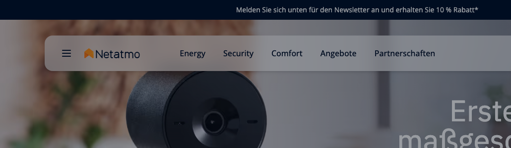 Netatmo Sicherheitsprodukte Startseite mit Video-Türklingel