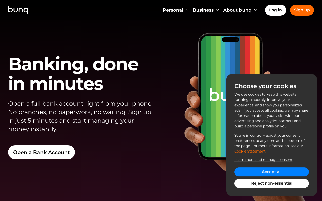 bunq Girokonto Screenshot - Niederlädische Bank mit API-Banking