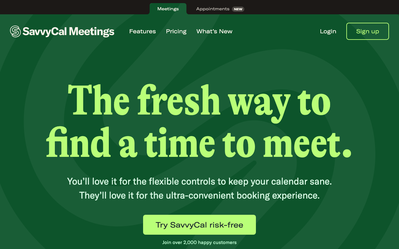 SavvyCal Screenshot – flexibles Meeting-Scheduling
