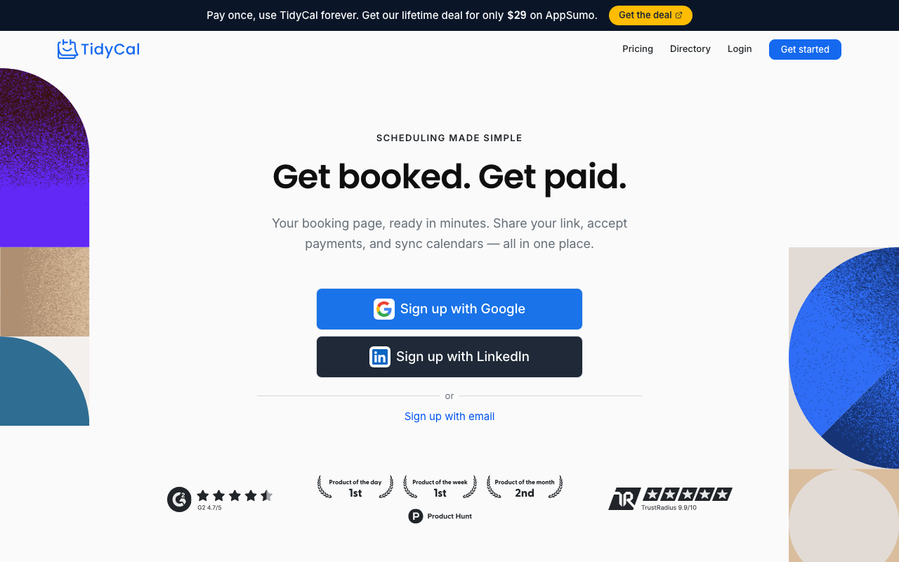 TidyCal Screenshot – guenstiges Scheduling-Tool mit Lifetime-Deal