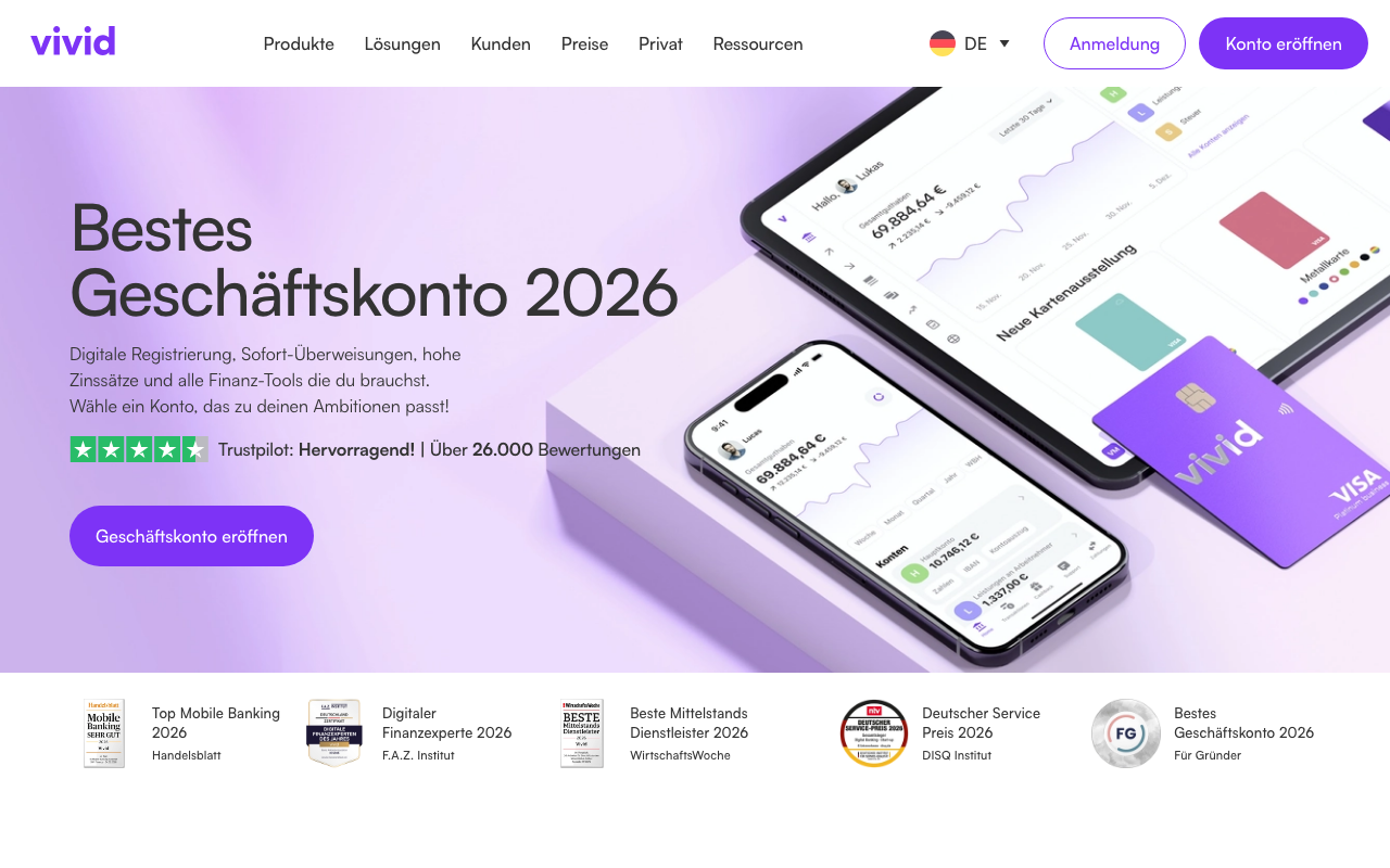 Vivid Money Screenshot - Kostenloses Konto mit Cashback und Krypto