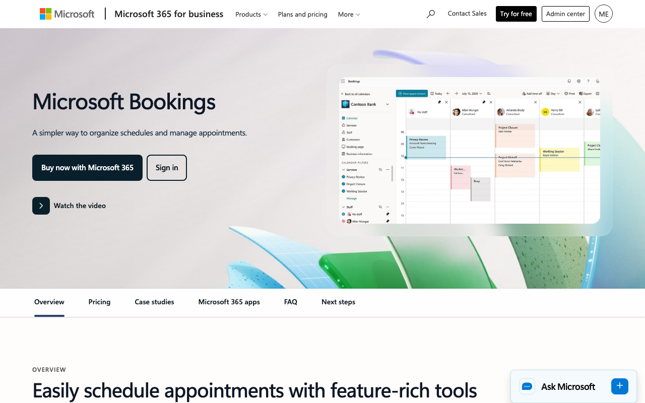Microsoft Bookings Screenshot – Terminplanung in Microsoft 365