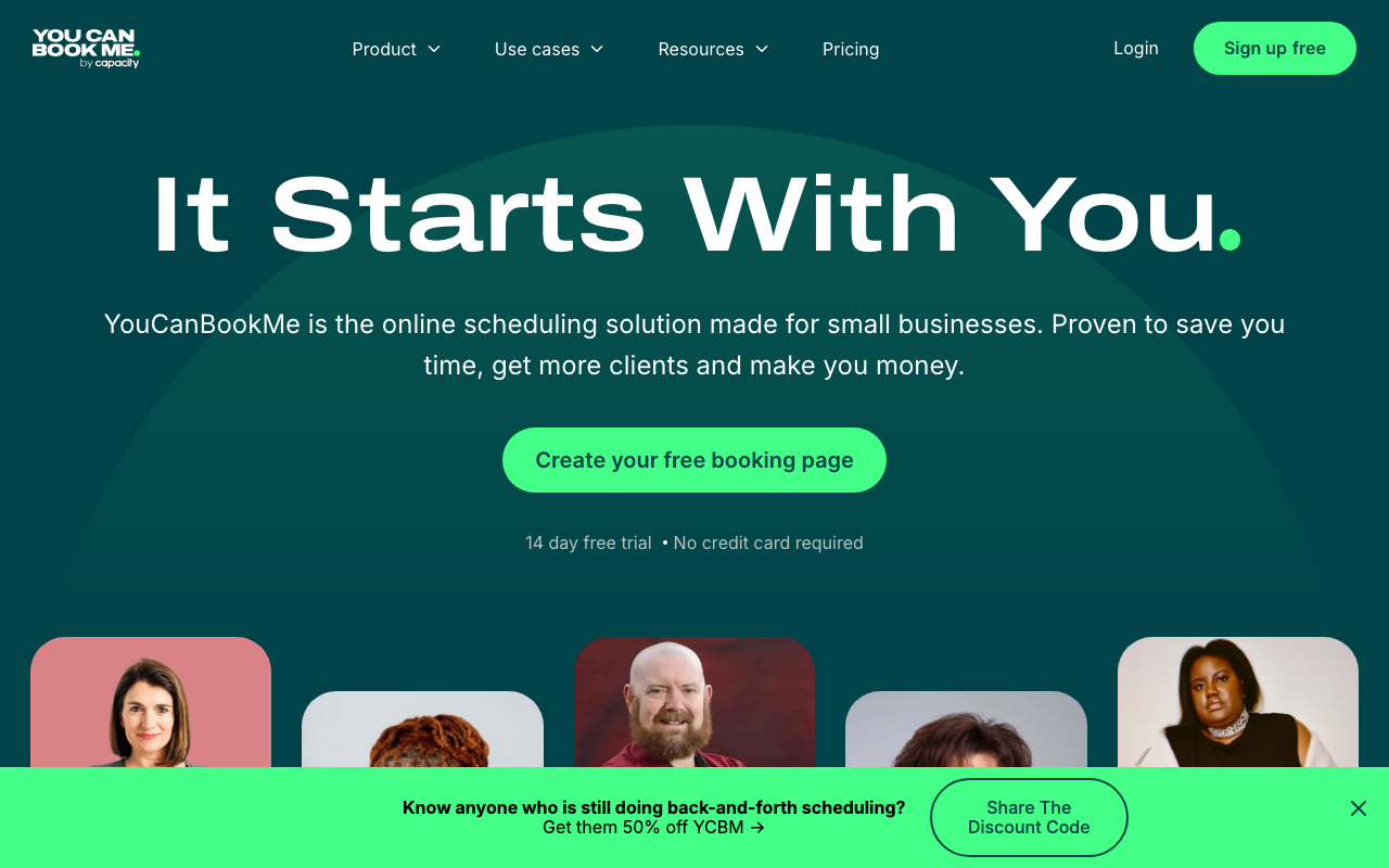 YouCanBookMe Screenshot – Buchungsseite fuer kleine Unternehmen