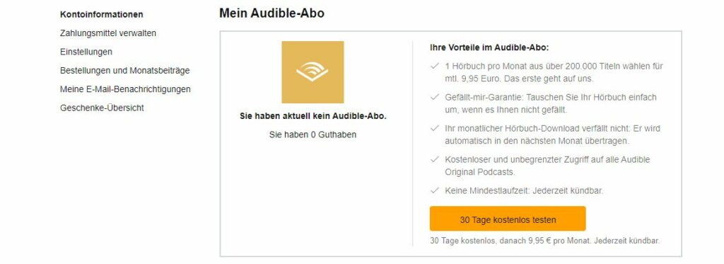 Für ein Audible-Abo entscheiden