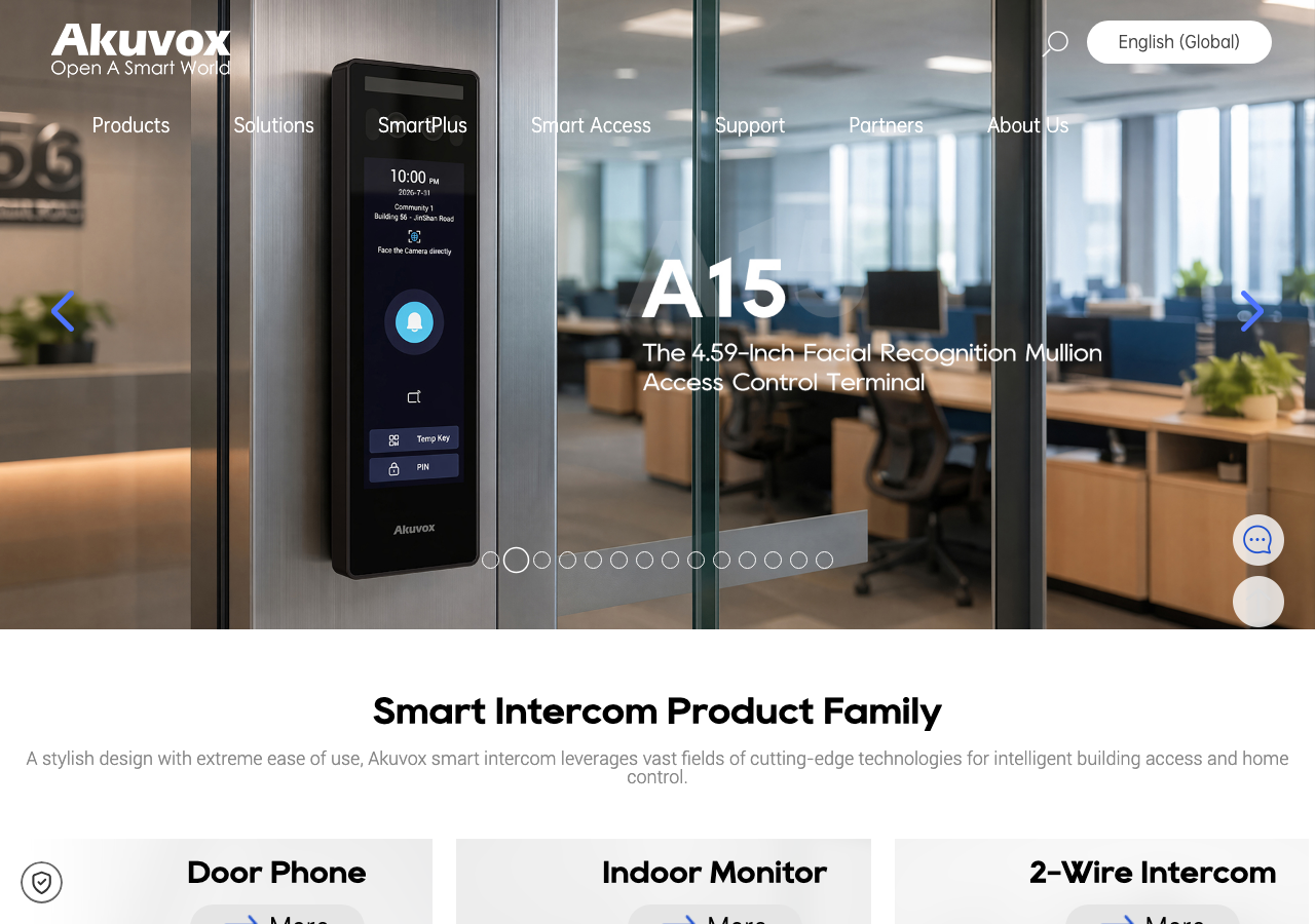 Startseite von Akuvox mit professionellen IP-Türsprechanlagen.