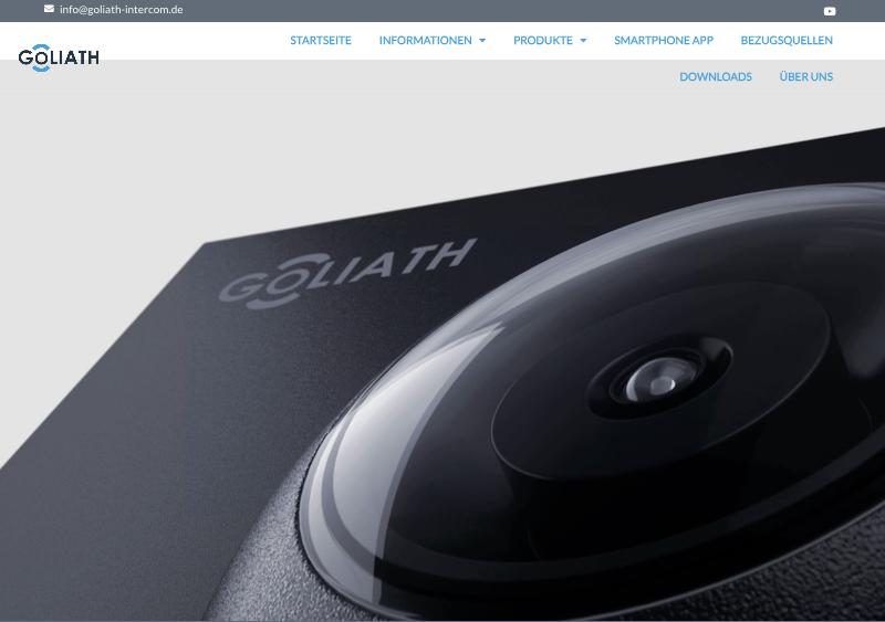 Startseite von Goliath Türsprechanlagen mit 2-Draht- und IP-Lösungen.