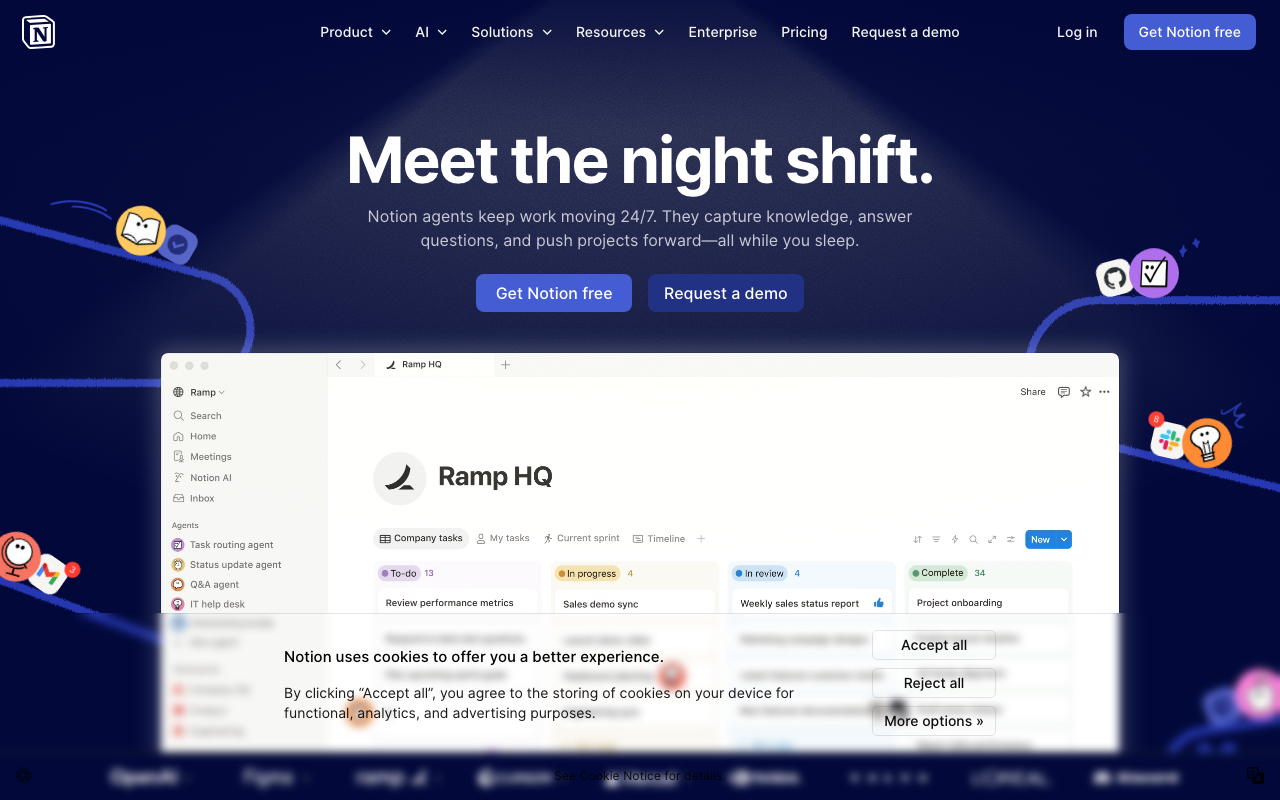 Notion Projektmanagement Tool Screenshot