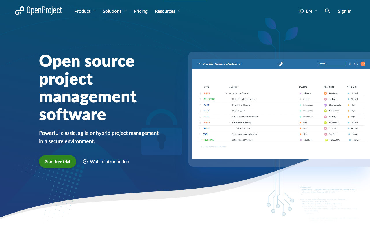OpenProject Open Source Tool Screenshot