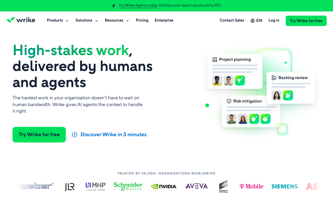 Wrike Projektmanagement Tool Screenshot