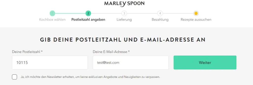 Marley Spoon Newsletter