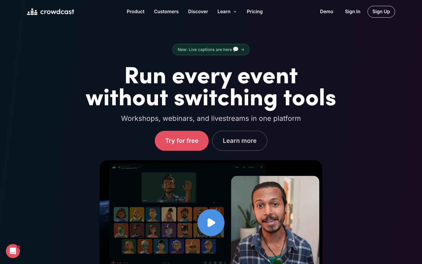 Crowdcast Startseite