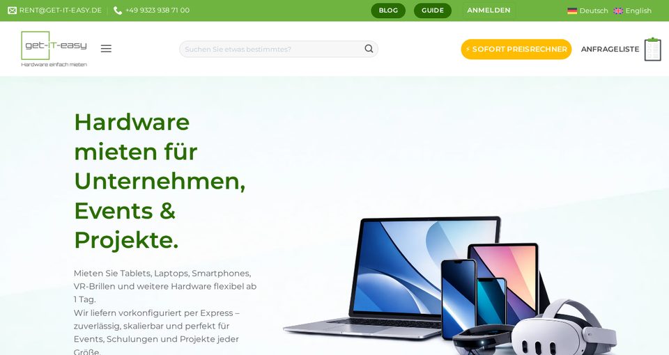 Get it Easy: Hardware mieten für Unternehmen, Events und Projekte