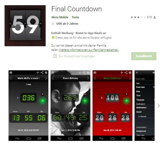Final Countdown Day Timer