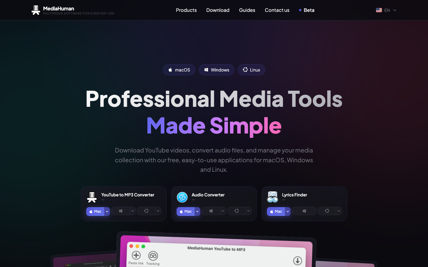 MediaHuman YouTube to MP3 Converter Startseite, convert2mp3 Alternative für Playlists