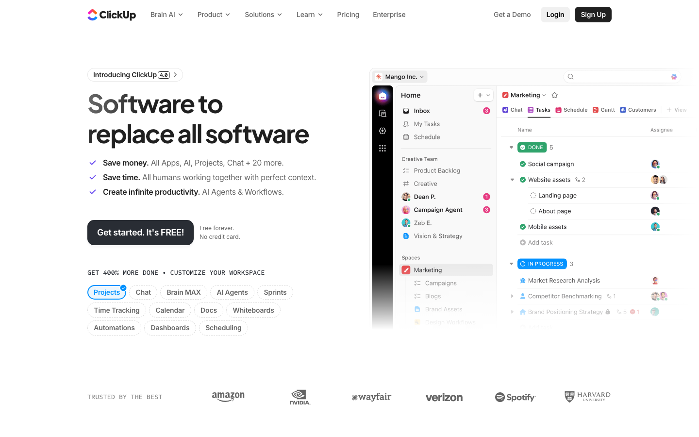 ClickUp Screenshot -- Projektmanagement-Plattform fuer Teams