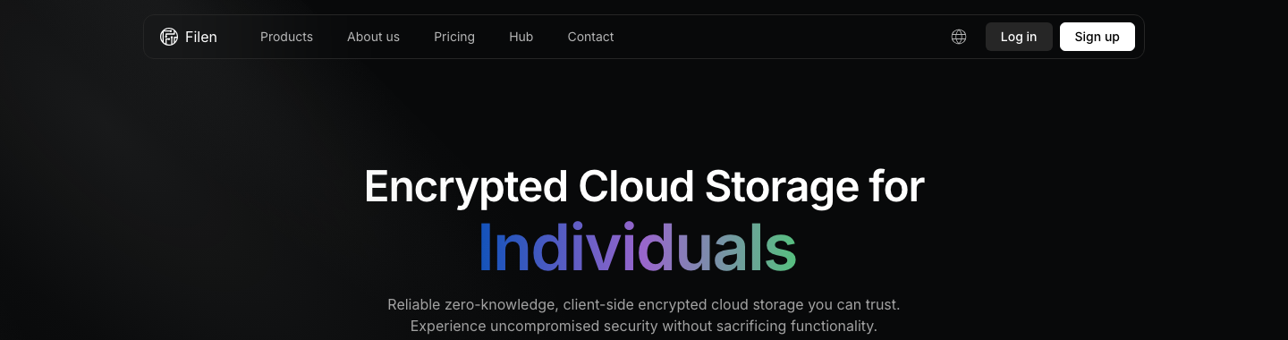 Filen Startseite -- Deutscher E2E-verschluesselter Cloud-Speicher