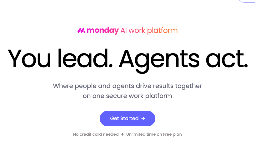 Monday CRM Startseite – flexibles Sales CRM für individuelle Workflows (Quelle: Monday)