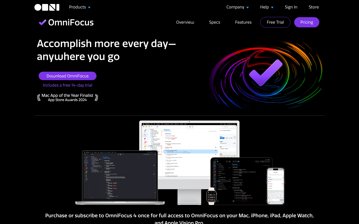 OmniFocus Screenshot -- professionelles GTD-Aufgabenmanagement fuer Apple