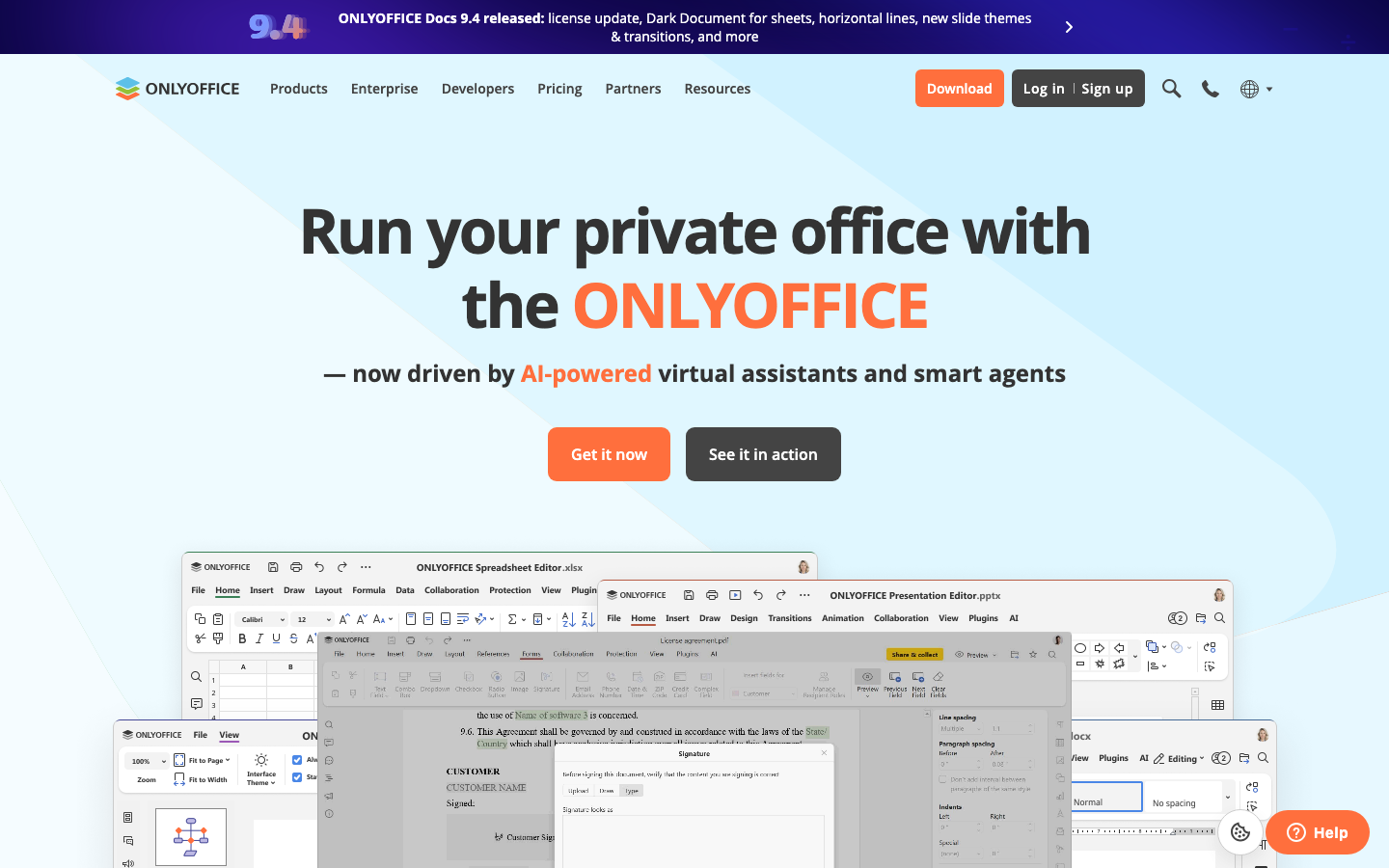 OnlyOffice Webseite – DSGVO-konforme Self-Hosted-Office-Suite