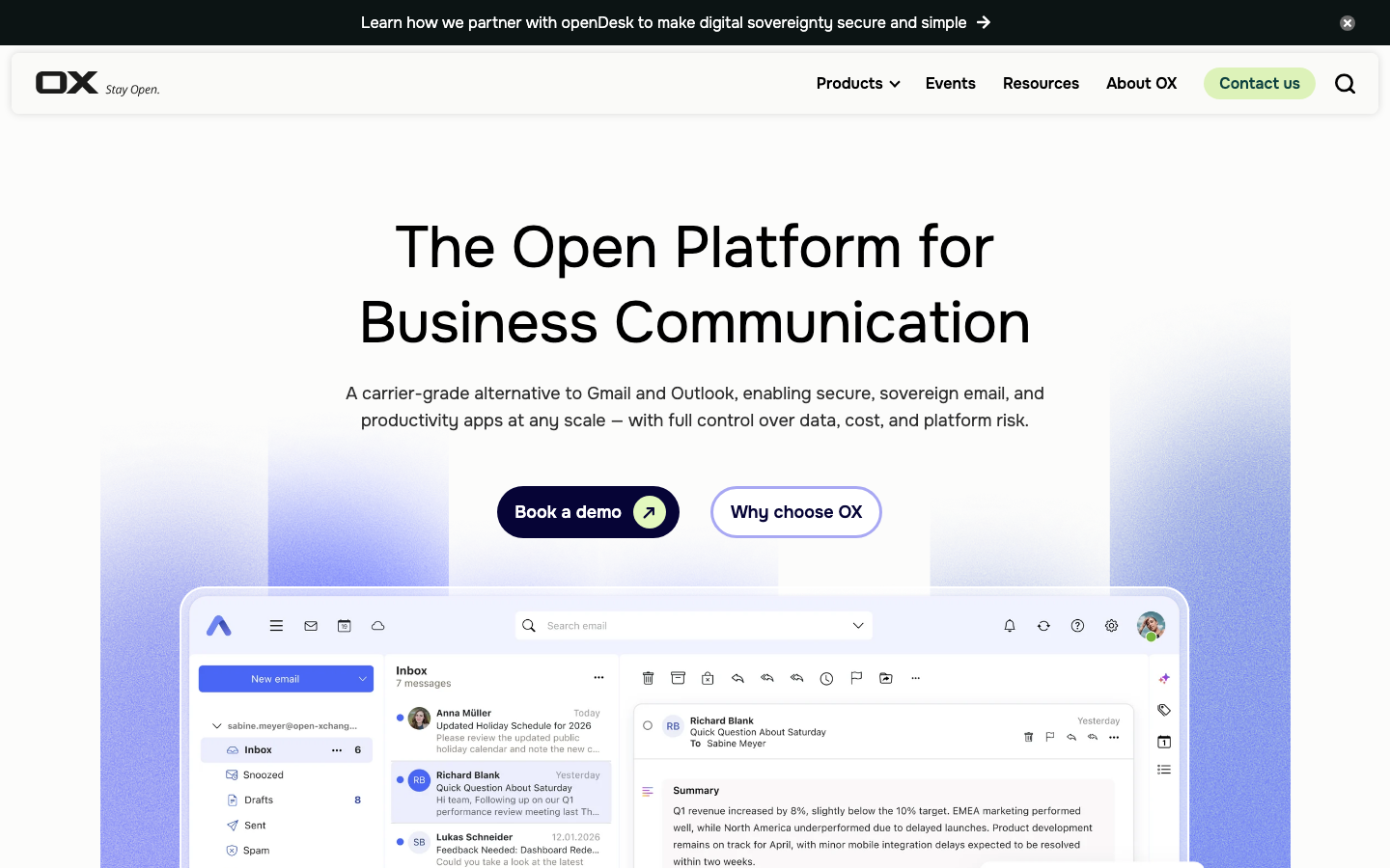 Open-Xchange App Suite Homepage
