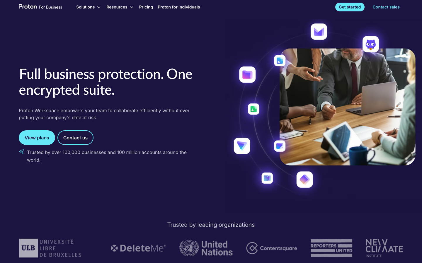 Proton for Business Homepage