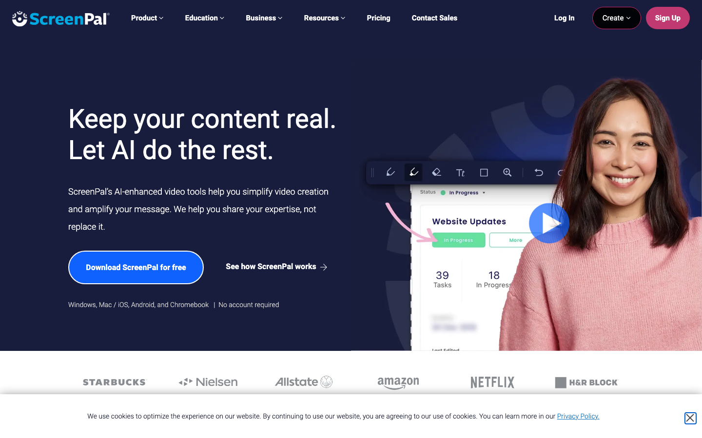 ScreenPal Homepage Screenshot – Guenstiger Screen Recorder