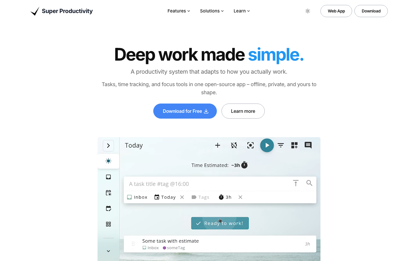 Super Productivity Screenshot -- kostenloser Open-Source Task-Manager