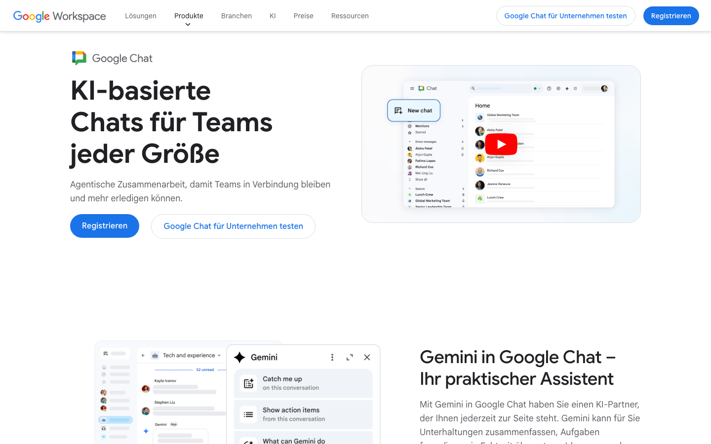Google Chat Screenshot - Slack Alternative fuer Google Workspace Teams