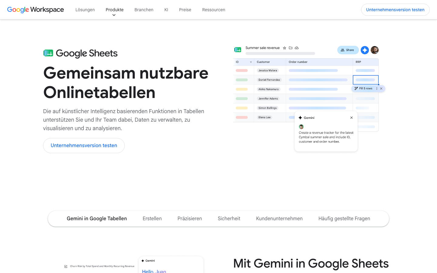 Google Sheets Homepage - einfachste und kostenlose Airtable Alternative