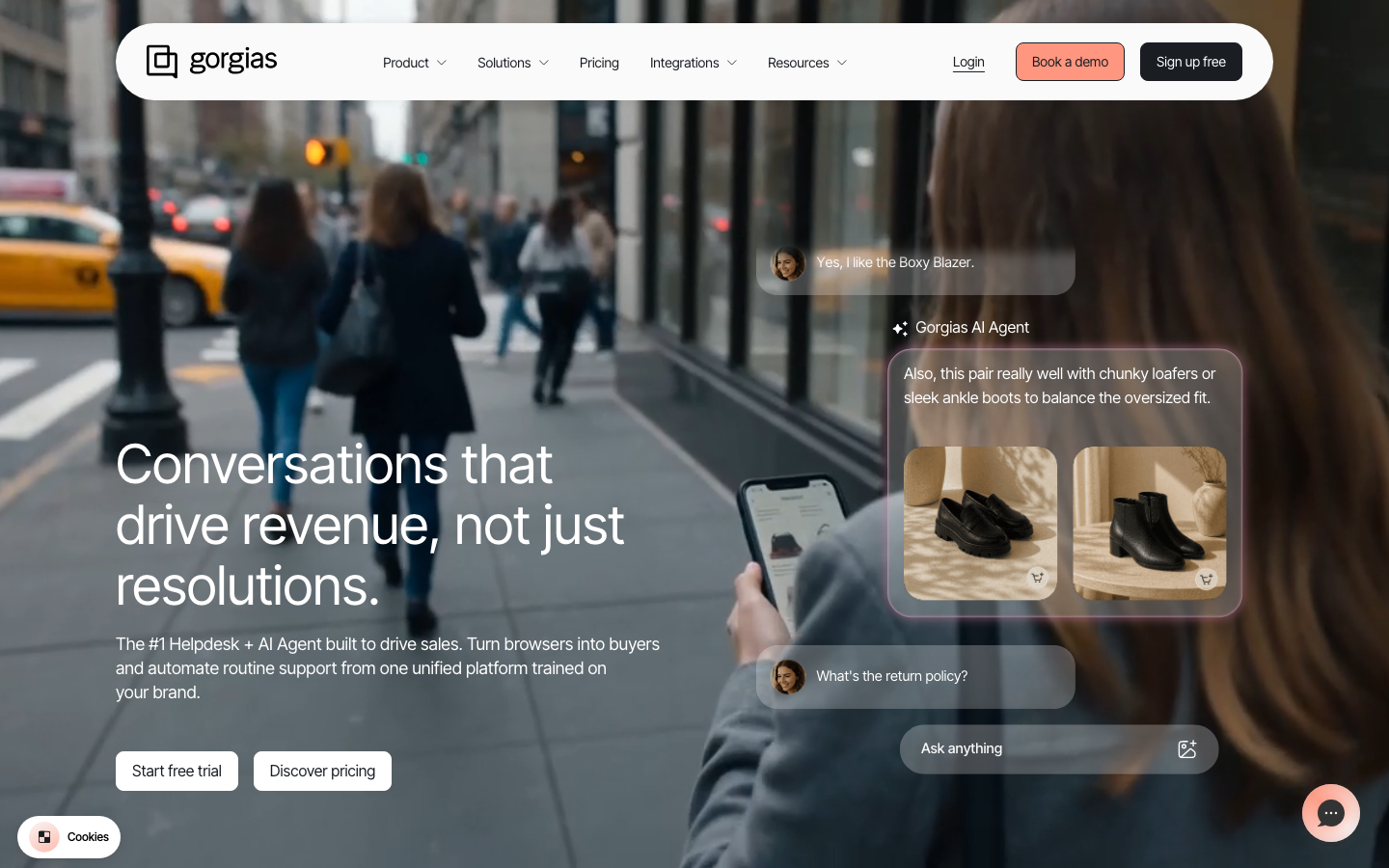 Gorgias Homepage - Helpdesk-Plattform für Shopify E-Commerce-Teams