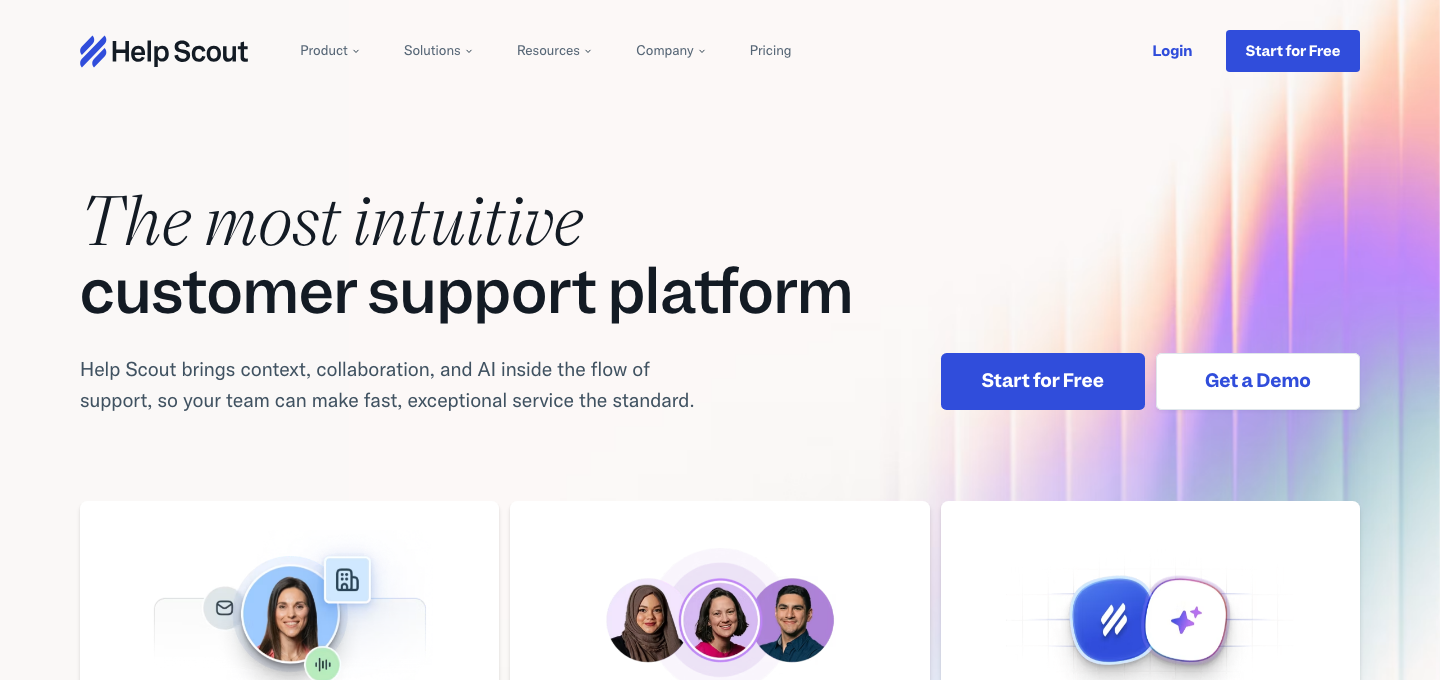 Help Scout Homepage - intuitive Kunden-Support-Plattform