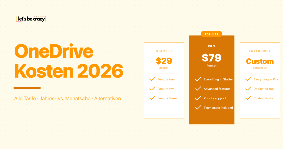 OneDrive Kosten 2026: Alle Tarife und Preise im Überblick